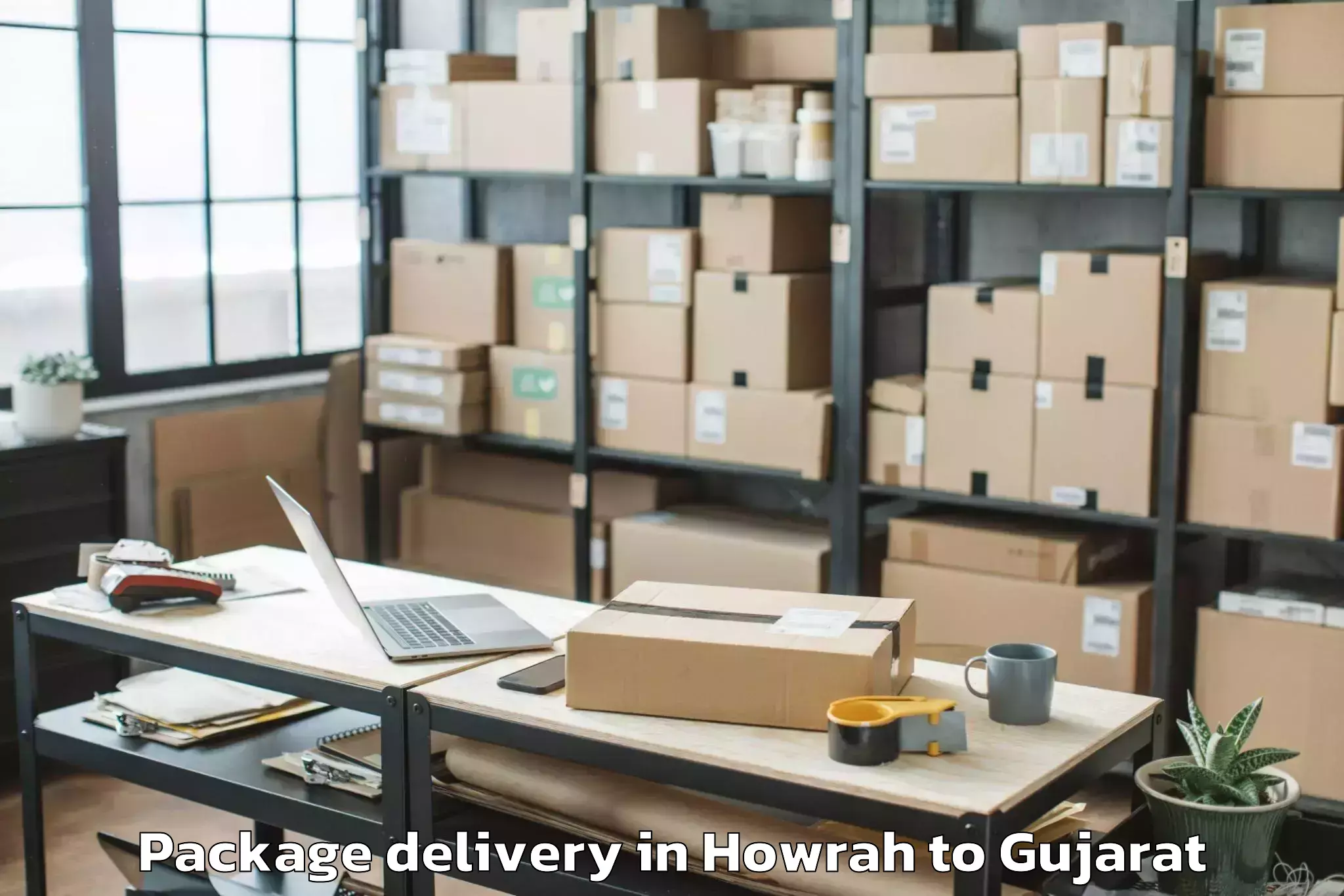 Trusted Howrah to Savarkundla Package Delivery